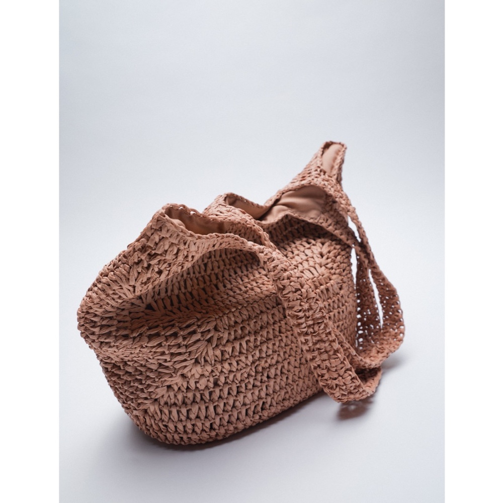 New Zara Straw Woven Crochet Tote Bag 🌺 🌴🌋🥥Vacation Hawaii Islands